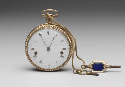 图片[2]-European pocket watch with pearl decoration and theatrical figures , Late 18th to early 19th century-China Archive